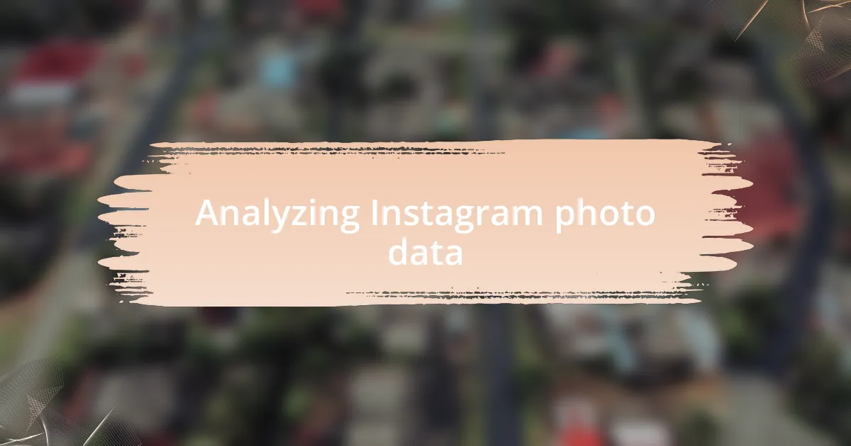 Analyzing Instagram photo data