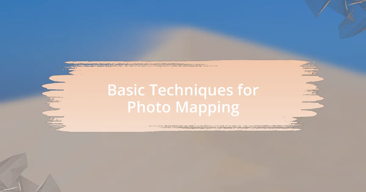 Basic Techniques for Photo Mapping