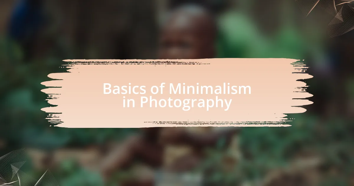 Basics of Minimalism in Photography