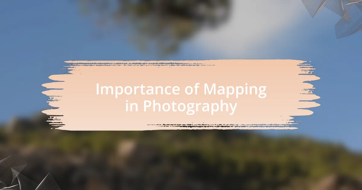Importance of Mapping in Photography