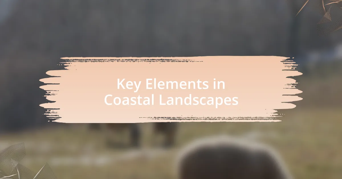 Key Elements in Coastal Landscapes