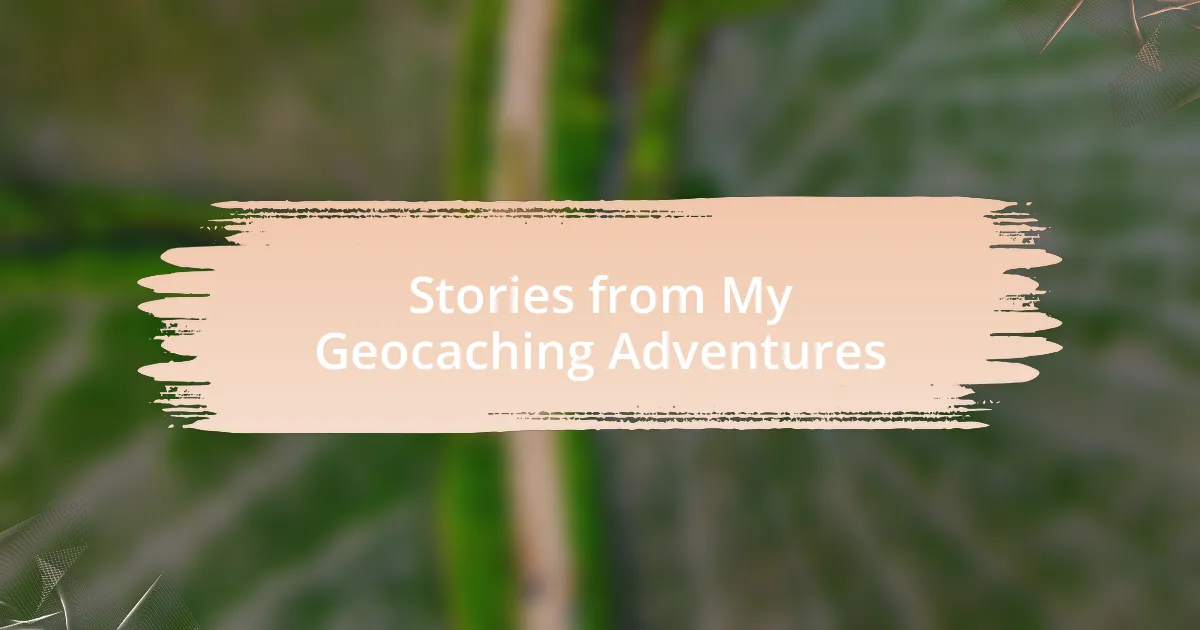 Stories from My Geocaching Adventures