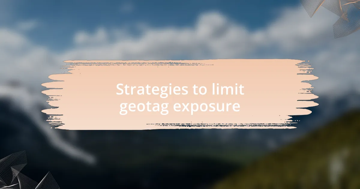 Strategies to limit geotag exposure