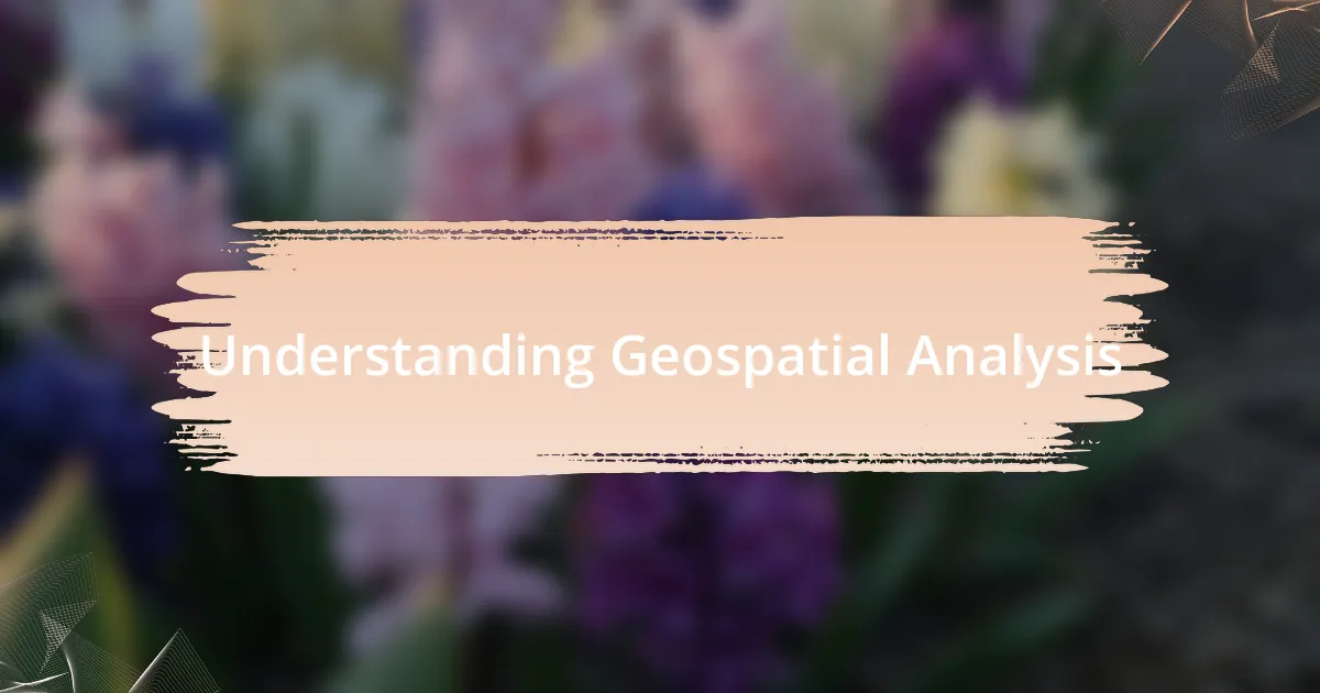 Understanding Geospatial Analysis
