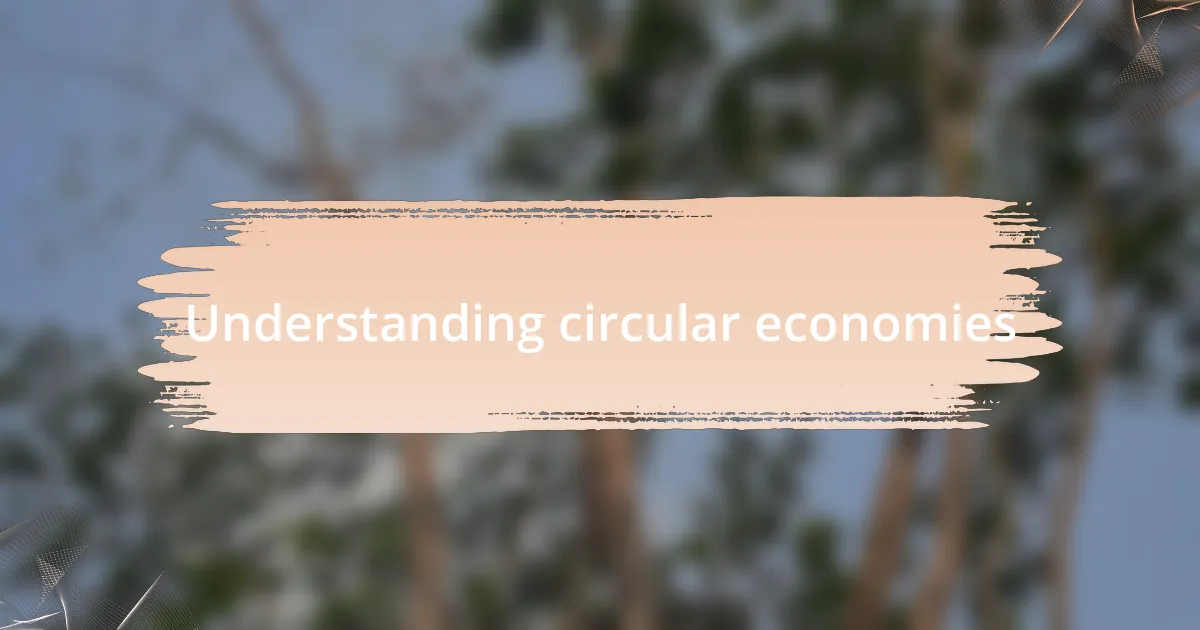 Understanding circular economies